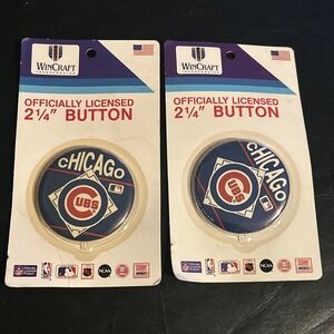 Vintage Wincraft Chicago Cubs Baseball Button 3 1/2" Made in USA Pin Pinback F1